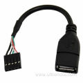 USB2.0 Female Cable Dual USB Panel mount